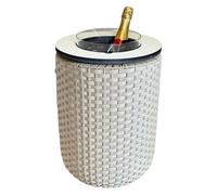 COOTAB COOLER TABLE Tavolino Londra con radiatore integrato in acciaio inox, Ø 34 x 50 cm, funzionale tavolo lounge 3 in 1, resistente alle intemperie e ai raggi UV, colore: champagne