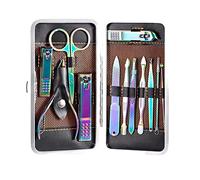 COOVS Set professionale per manicure e pedicure da 4-16 pezzi per tagliaunghie in acciaio inox tagliaunghie kit di strumenti per nail art (colore: 12 pezzi colore)