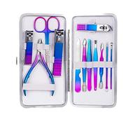 COOVS Set professionale per manicure e pedicure da 4 a 16 pezzi per tagliaunghie in acciaio inox tagliaunghie kit di strumenti per nail art (colore: 12 pezzi)