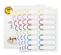 Coowayze Etichette adesive impermeabili per bambini e scuole, lavabili in lavastoviglie, confezione da 64 etichette autoadesive personalizzate per scuola materna, biberon, tazza con beccuccio