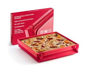 coox Forma miracolosa cornice MQ in rosso: la prima forma pieghevole in silicone per creazioni senza limiti, perfetta per torte, pane e casseruole