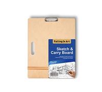COOZEE 33 x 43 cm Drawing Board per artisti, portablocco in legno con robusta clip e elastici, morsetto artistico portatile, per aula e studio - disegno