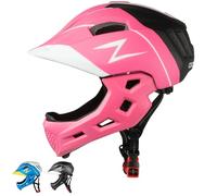 Coozi BMX, casco per bambini, rosa, trasformabile, per bambini dai 5 ai 14 anni, integrale, con schiuma ammortizzante, per BMX, skateboard, ciclismo, skate, unisex