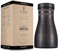 Cop29 Borraccia fatta a mano Dolny in rame martellato antico per camera da letto, brocca con coperchio, caraffa d'acqua da comodino per uso interno (coperchio allentato) - 1000 ml