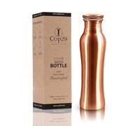 COP29 ESSENCE OF LIFE Bottiglia d'Acqua Fatta a Mano in Puro Rame con Finitura Opaca: Un Vaso di Rame ayurvedico, Confezione Regalo - 950 ml / 32 Once