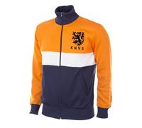 copa Holland 1983 Retro Football Jacket, Giacca da Calcio retrò a Collo Lungo Uomo, Arancione/Blu, S