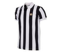 COPA Juventus FC 1976-77 Coppa Maglia, UEFA-Maglietta con Colletto da Calcio retrò Uomo, Nero/Bianco, M