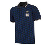 COPA - Polo - Uomo - Inter Milan all Over - Manica Corta - Nero - 100% Cotone