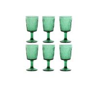 COPA SET 6 CRISTAL 8X8X15,5 285ML HOJAS RELIEVE