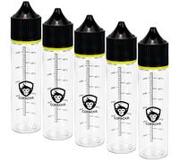 Copackr Chubby GorillaV3Bottiglie contagocce in plastica con misura per olio, inchiostro e/o sostanze chimiche, perfette per viaggi, bottiglie liquide, con tappo a prova di bambini,5x60ml