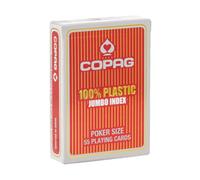 COPAG 100% Plastica Poker Carte da Gioco Rosso Deck Jumbo Index 2-Corner