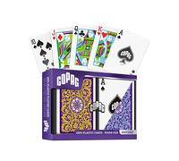 COPAG 100% Plastica Poker Carte da Gioco Set Doppio Regular Index Viola/Blu /