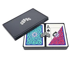 Copag 1546 - Carte da gioco in plastica 100% con design neoterico, taglia poker, colore: Verde/Rosso