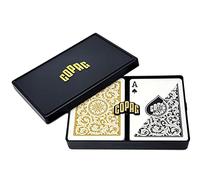 Copag 1546 carte da gioco in plastica 100%, dimensioni poker nero/oro (indice regolare, 1 set)