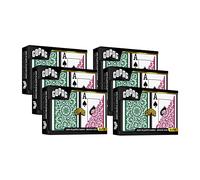 Copag 1546 Design 100% plastica carte da gioco, dimensioni ponte (stretto) verde/bordeaux (indice Jumbo, 6 set)