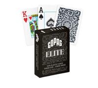 Copag 1546 Elite 100% Plastica Carte Da Gioco Jumbo Index Poker Size Nero Nuovo