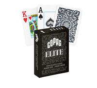 Copag 1546 Elite 100% Plastica Carte Da Gioco Jumbo Index Poker Size Nero Nuovo