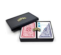 Copag 4-Color Legacy Design 100% carte da gioco in plastica, formato Bridge (stretto), Jumbo Index, set doppio mazzo rosso/blu