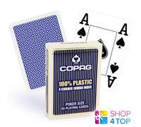 COPAG 4 CORNER 100% PLASTICA POKER GIOCO CARTE CASINO MAZZO JUMBO INDEX BLU