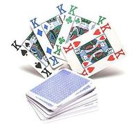 Copag 4 couleur 100% plastique Cartes à jouer Poker Taille Index JUMBO BLEU (arrière)
