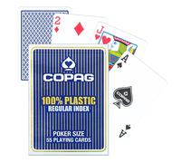 Copag Blu Deck 2 Angolo Carte da Gioco 100% Plastica Regolare Index Poker CPG-25