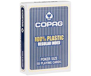 COPAG - Carte da Poker 100% Plastica (PVC) - Blu (Regular Face)