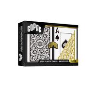 Copag Elite 1546 Carte Da Gioco In Plastica Bridge Jumbo Nere/Oro Doppie Nuove