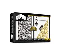 Copag Elite 1546 Carte Di Plastica Bridge Jumbo In. Nero/Oro Doppie NUOVE