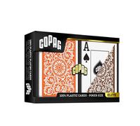 Copag Elite 1546 Plastica Playing Carte Poker Jumbo IN Arancione/Marrone Doppio