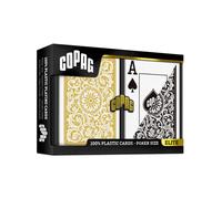 Copag Elite 1546 Plastica Playing Carte Poker Jumbo Index Nero/Oro Doppio Nuovo