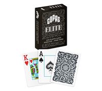 Copag Elite - Carte da gioco 100% in plastica, dimensioni da poker (standard), con indice Jumbo, mazzo singolo (nero)