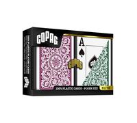 Copag Elite Poker Jumbo Index Carte Da Gioco PVC Doppio Mazzo Borgogna Verde