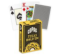COPAG TEXAS HOLD'EM 100% PLASTICA JUMBO INDEX POKER CARDS CASINO DECK NERO NUOVO