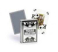 COPAG Texas Hold'em Poker Cards Nero Argento 100% Plastica Peek Index Deck