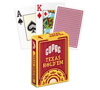 COPAG Texas Hold'em Rosso 100% Plastica Jumbo Index Poker Carte Casinò Deck New