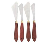 Copalette Versatile in Acciaio Inossidabile Set per Arte della Pittura Ad Olio - 4 Pezzi Durevoli Spatola Acrilica Miscelando Raschietto con Manico in Legno per Studenti di Artisti e Appassionati di