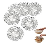 Copbopwn 100 coperture riutilizzabili in alluminio per alimenti, elastiche, elasticizzate, per contenitori alimentari, coperture in lamina per alimenti, 10-28 cm, regolabili, per picnic, feste a casa