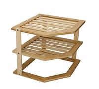 Copco COP3TIERCORBAM Mensola angolare da Cucina in bambù a Tre Ripiani, in Scatola, Legno, Marrone