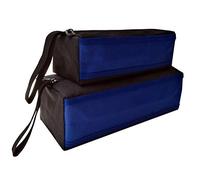 Copechilla borsa porta attrezzi portatile 2PCS Nero con blu,Grande: 25X10X10CM,piccolo: 20X8X7CM,Materiale di 1680D ad alta densità impermeabile resistente all'usura,con cinturino sospeso e cerniera