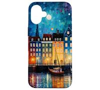 Copenaghen Città Danimarca Europa Theme Art Custodia per iPhone 16 Plus