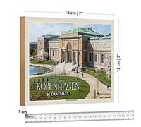 Copenaghen | Danimarca | Museo d'arte nazionale | Targa in legno | 18 cm x 12 cm