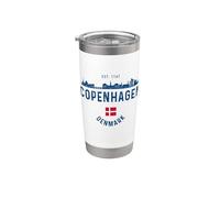 Copenaghen, Danimarca souvenir, bandiera danese, vintage Bicchiere termico in acciaio inox doppia parete