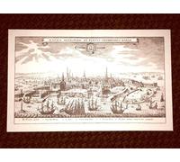 Copenaghen - København Danimarca Incisione di Merian Matthäus del 1640 Ristampa