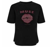 Copenhagen Muse, ,Tops ,Donna ,Nero ,S T-shirt con logo Lips in Wash Black