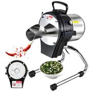 Coper di scalogno automatico, macchina per taglia porcellina elettrica da 110 W, trituratore di cipolla a molla commerciale con maschera di alimentazione multi-foro, spessore regolabile da 1-5 mm