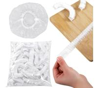 Coperchi Elastici Per Alimenti, 100 Pezzi Trasparenti Per E Ciotole | Bordo Elastico Facile Da Applicare, Copertura Trasparente Per Vedere Il Contenuto, Adatta A Frigorifero Cucina E Uso