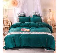 coperchi Il Piumino Invernale Biancheria Letto Verde per Piumini Doppio Copertura Trapunta da 4 Pezzi Set di coperture Piatti Twin King Morbido Flanella Calda Spessa Tessuto Caldo (Green Full)