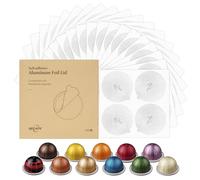 Coperchi in alluminio per capsule riutilizzabili, sigilli in lamina di caffè, coperchi per cialde di caffè Foli compatibili con cialde Nespresso Vertuo (100)