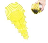 Coperchi in Silicone, 6 Coperture in Silicone Elasticizzato, Coperchi per la Conservazione Degli Alimenti, Riutilizzabili, per er Ciotole, Vasetti di Miele, Vasetti di Frutta