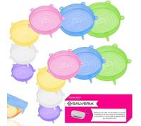 Coperchi in silicone estensibile 12 pezzi adattabili ecologici elastici riutilizzabili Senza BPA Lavabili in lavastoviglie coperchio silicone multicolore